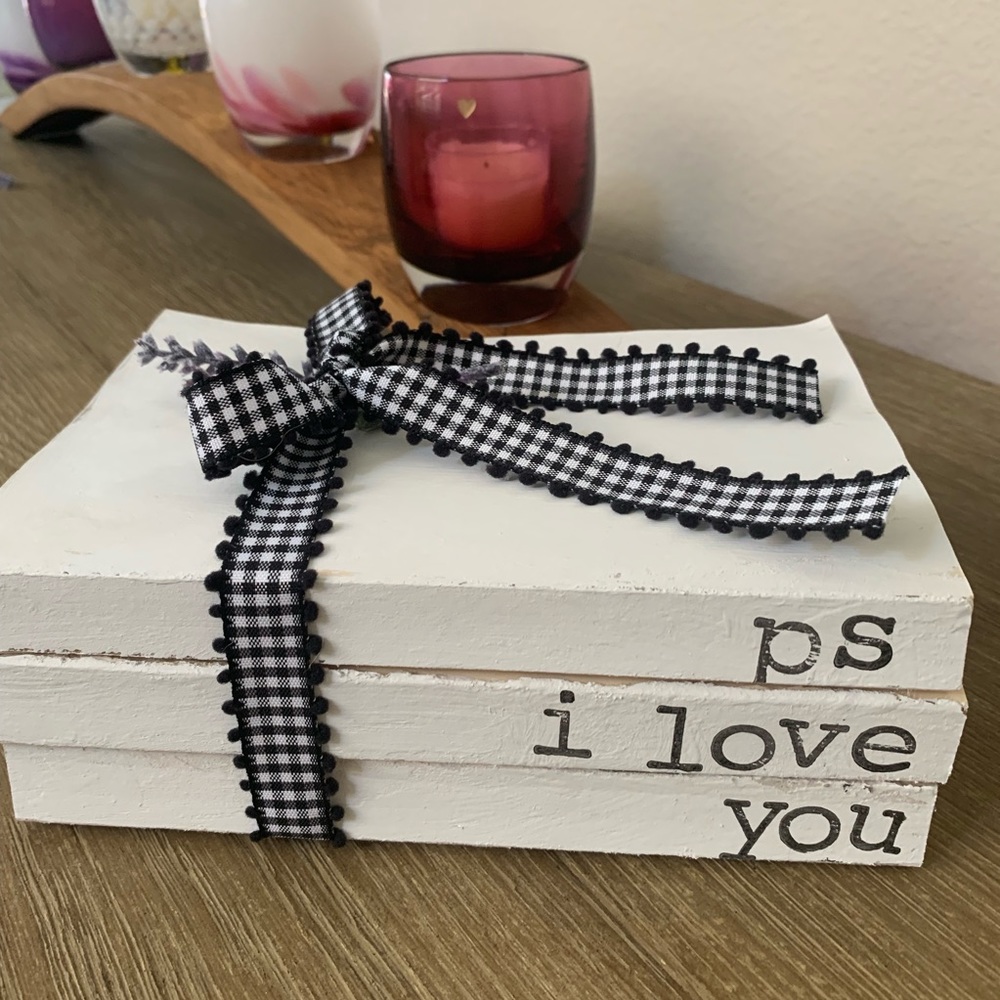 PS I Love You Decorative Hand Stamped Books - Picture 3 of 5